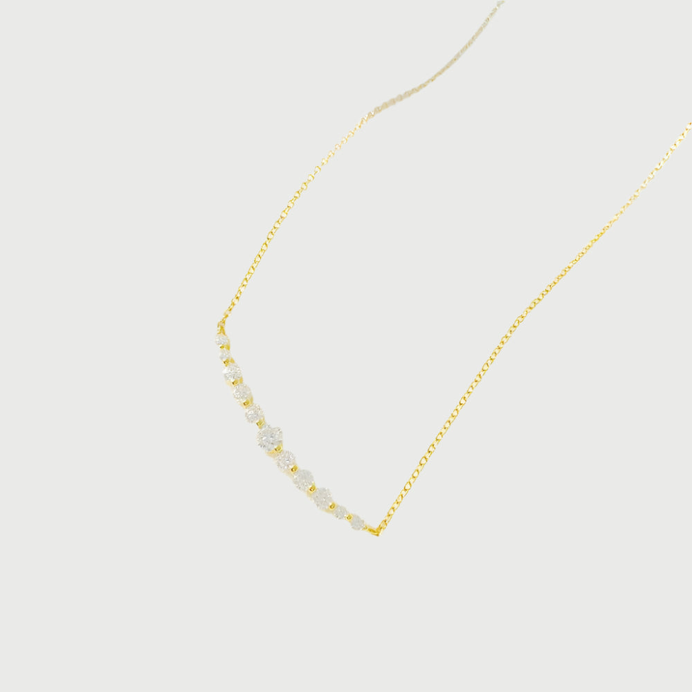 Moissanite Diamond Pave Bar Necklace - The Jewelry Plug