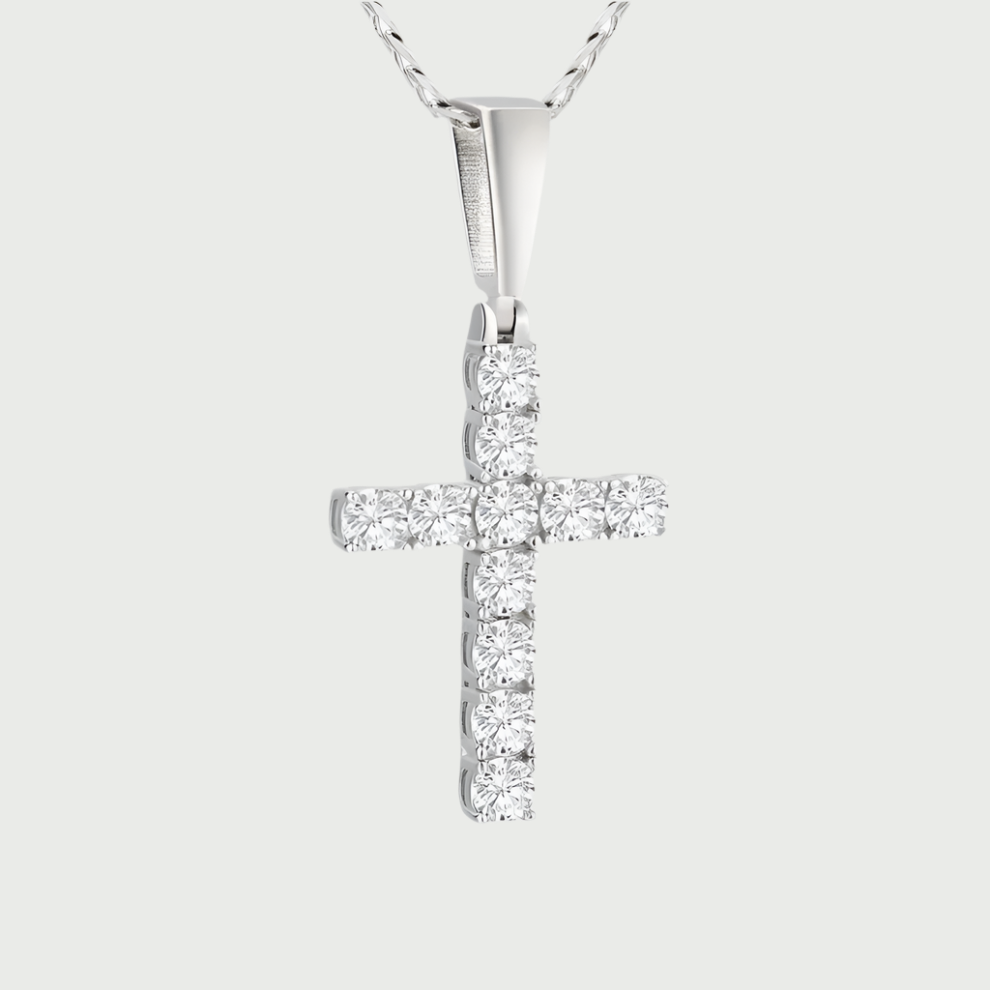 Moissanite Diamond Cross Pendant - The Jewelry Plug