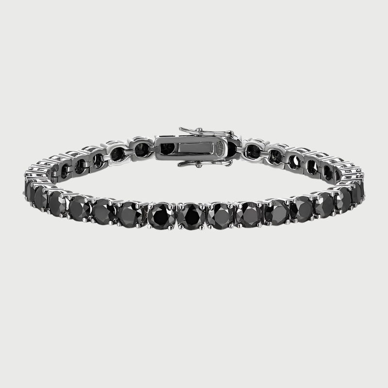 Black Onyx Moissanite Tennis Bracelet in 925 Sterling Silver - The Jewelry Plug