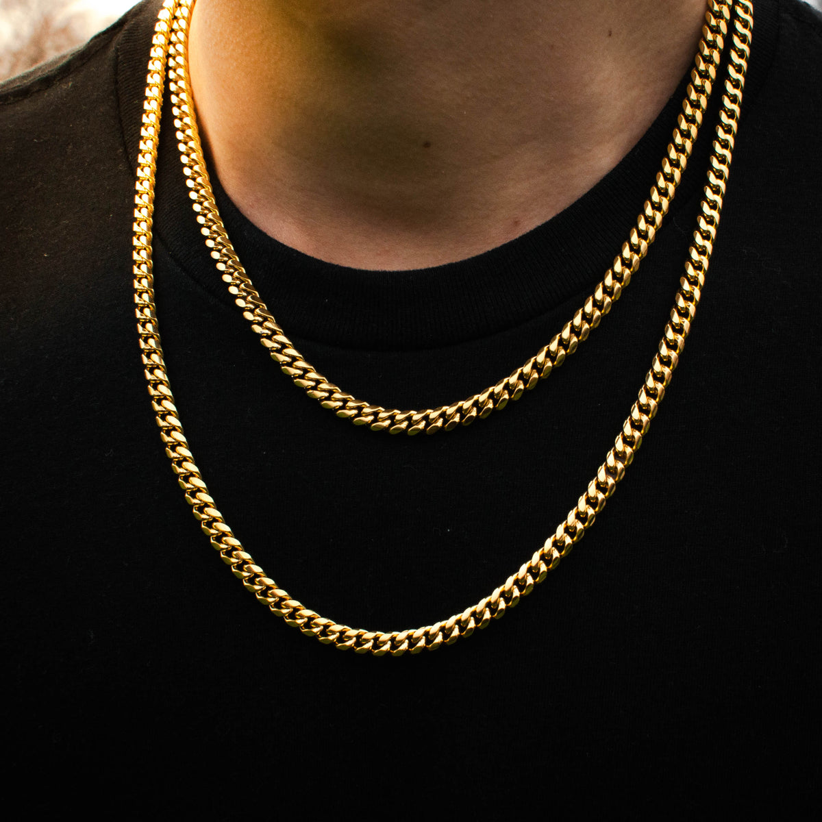 18k Yellow Gold Miami Cuban Link Chain (6mm) - The Jewelry Plug