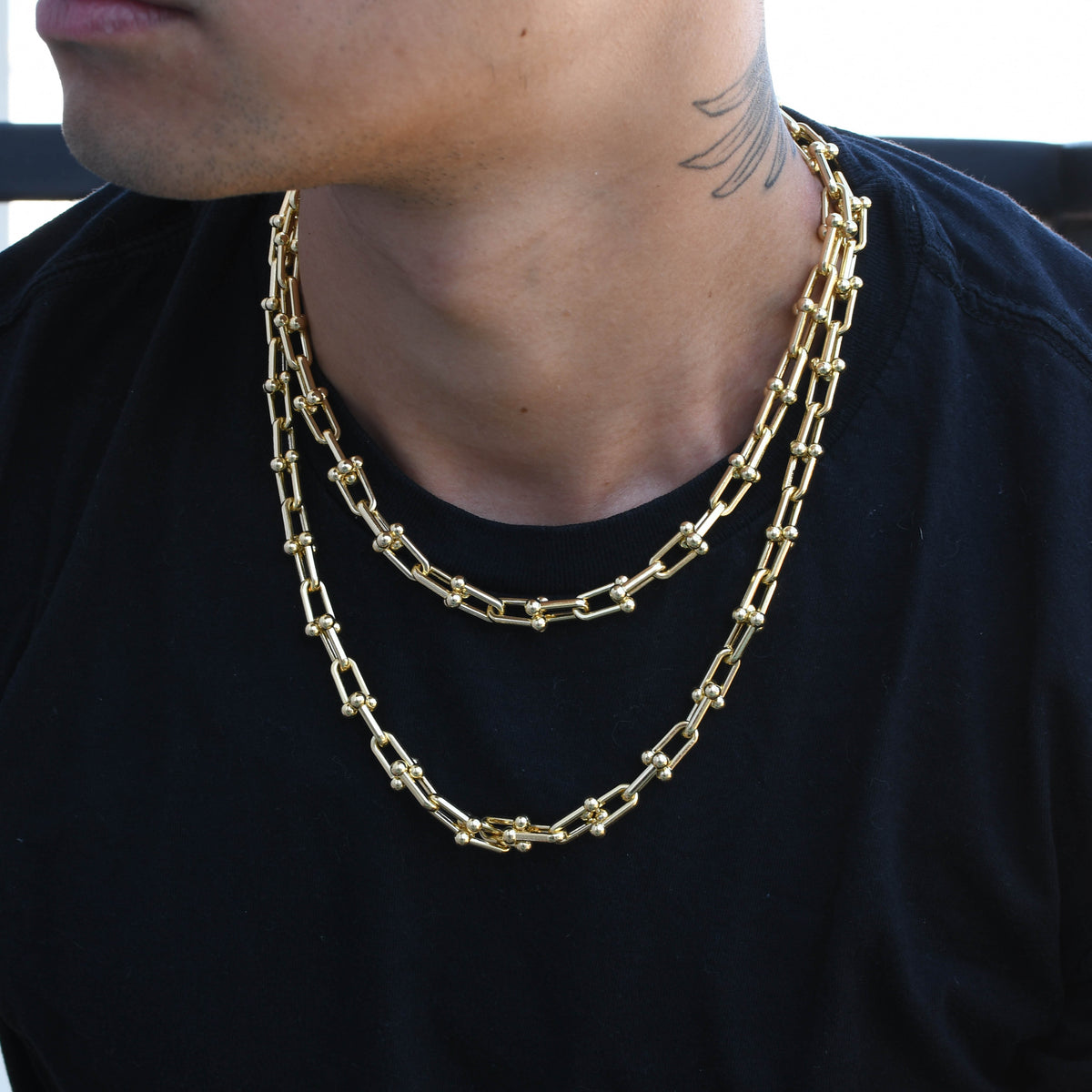 LUXE Paperclip Chain in Yellow/White Gold (8mm)