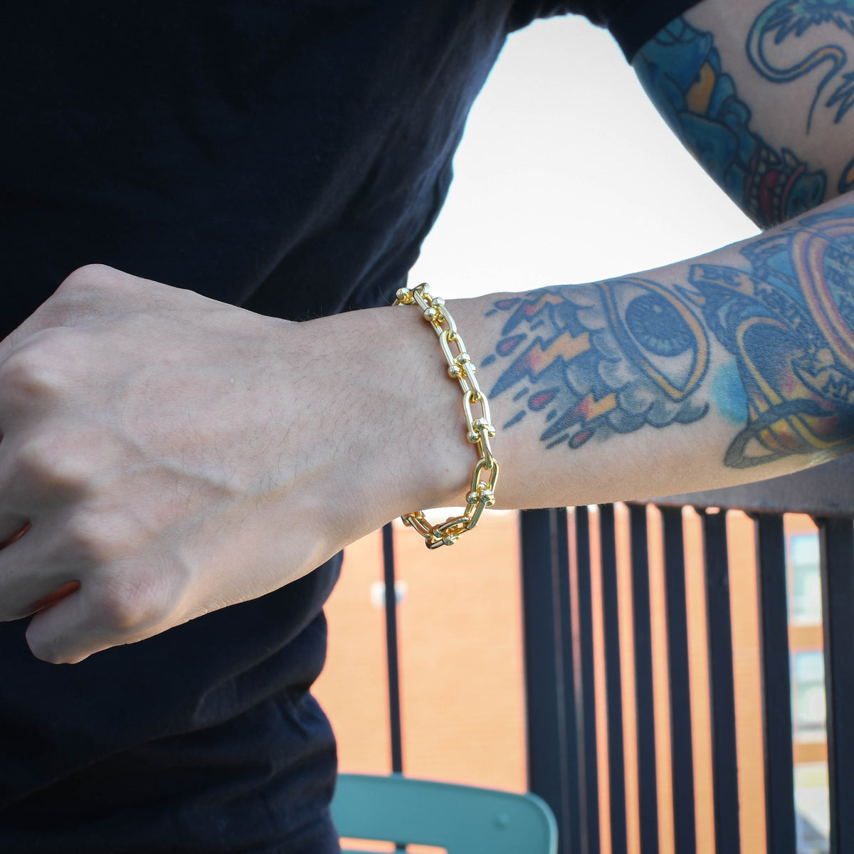 LUXE Paperclip Bracelet in Yellow Gold 8mm - The Jewelry Plug