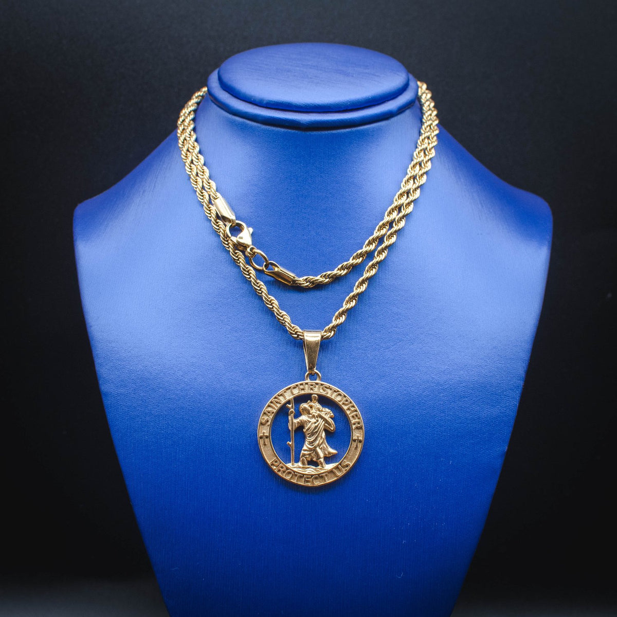 Saint Christopher Gold Pendant w/ Chain