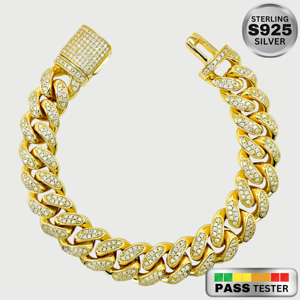 Silver cuban link outlet chain iced out