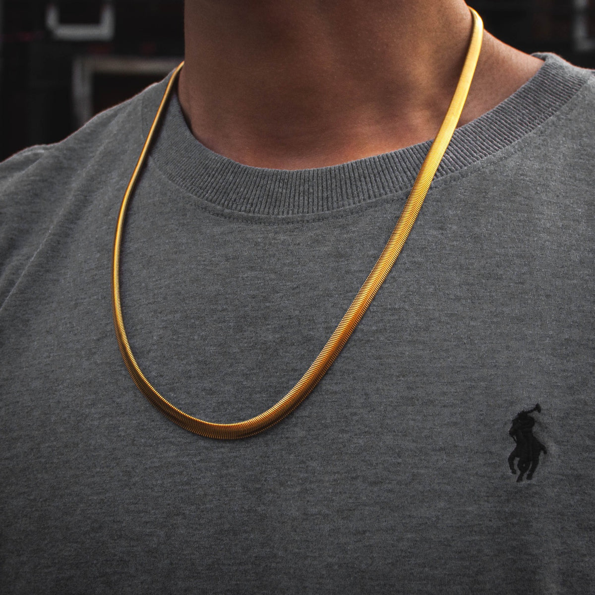 Classic Herringbone Chain in Yellow Gold - The Jewelry Plug