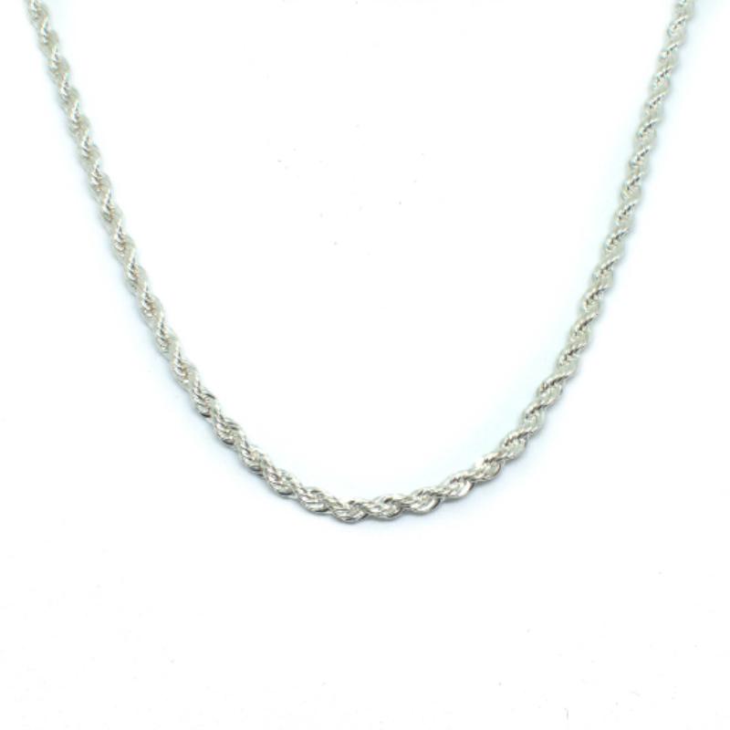 925 Sterling Silver Textured Rope Chain - The Jewelry Plug