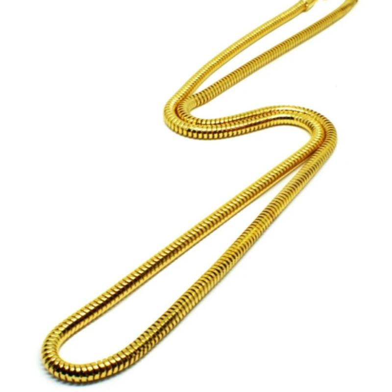 18k Yellow Gold Rounded Thick Snake Chain - The Jewelry Plug