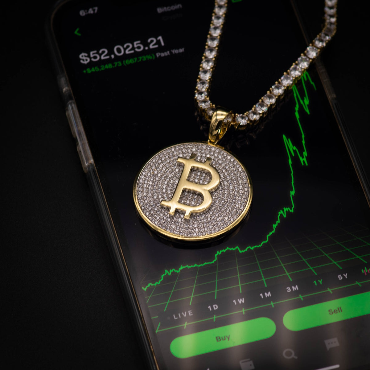 Diamond Bitcoin Necklace - The Jewelry Plug