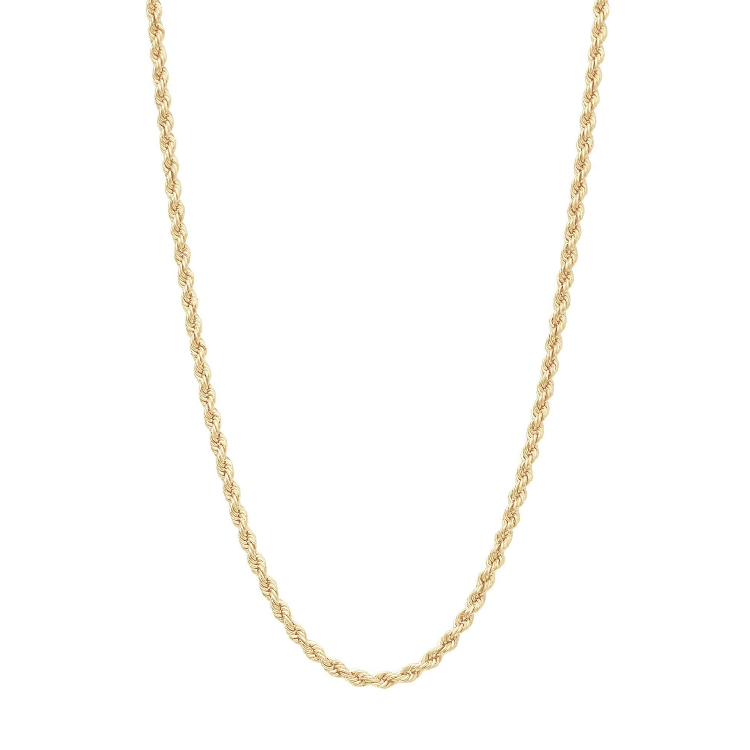 10kt Solid Gold Rope Chain (2/3/4mm) - The Jewelry Plug