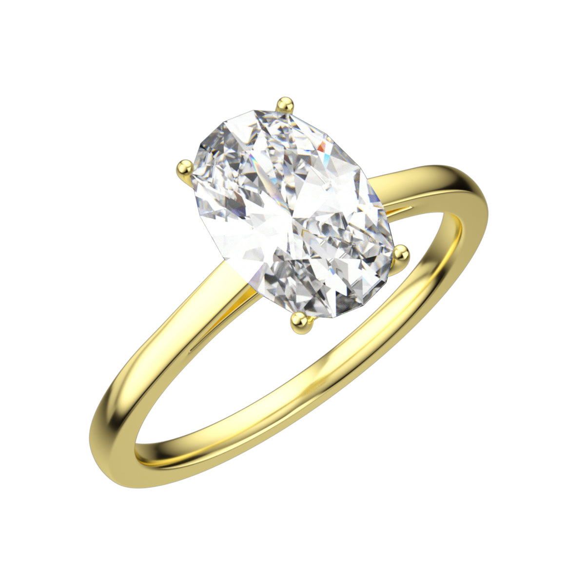 Vintage Bare Oval Moissanite Diamond Engagement Ring in Yellow/White Gold