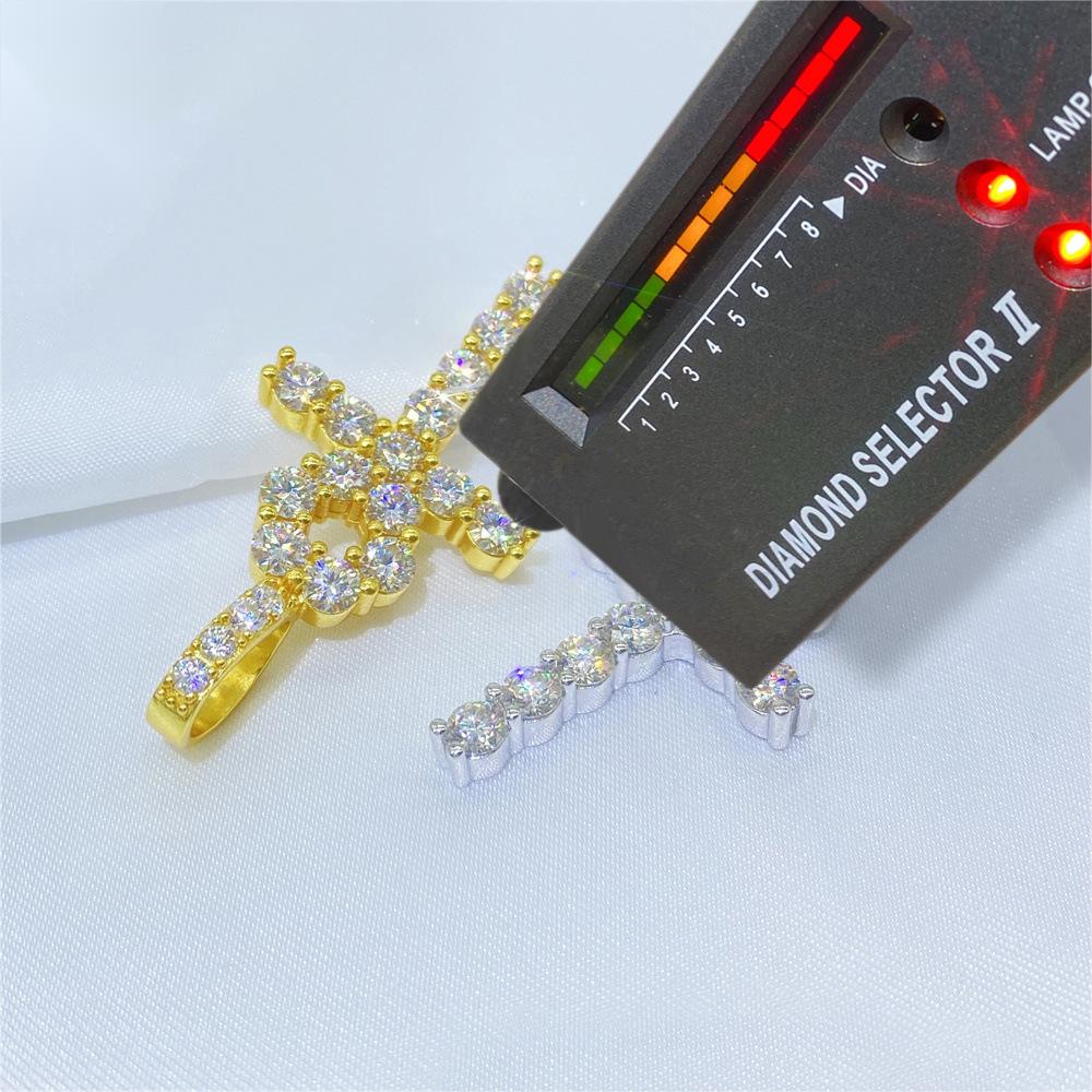 Moissanite Diamond Ankh Cross Pendant - The Jewelry Plug