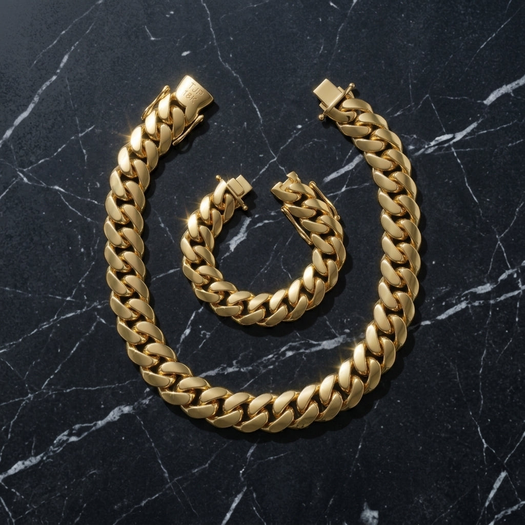 18k Miami Cuban Links Handmade