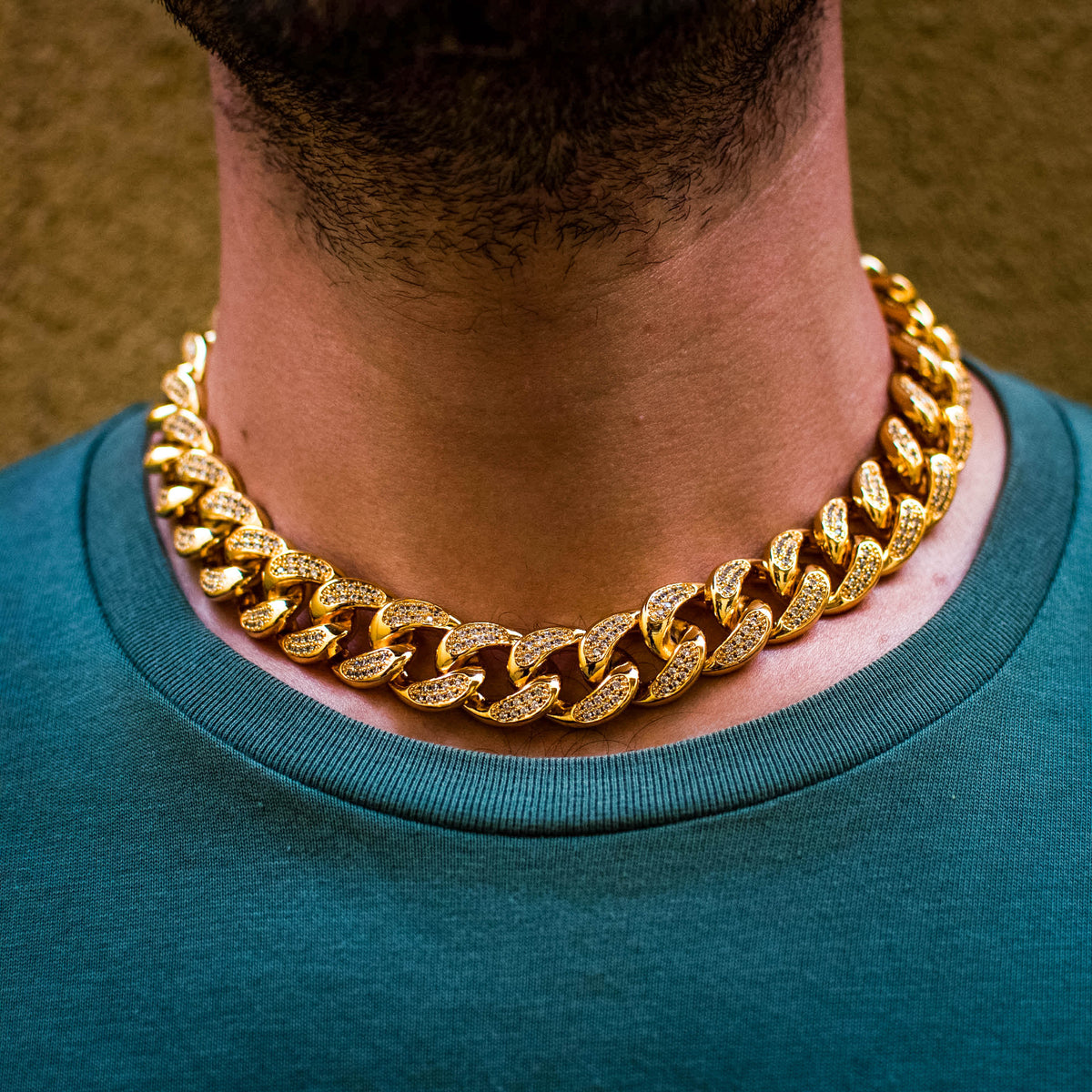 18k Yellow Gold Diamond Cuban Link Chain (18mm) - The Jewelry Plug