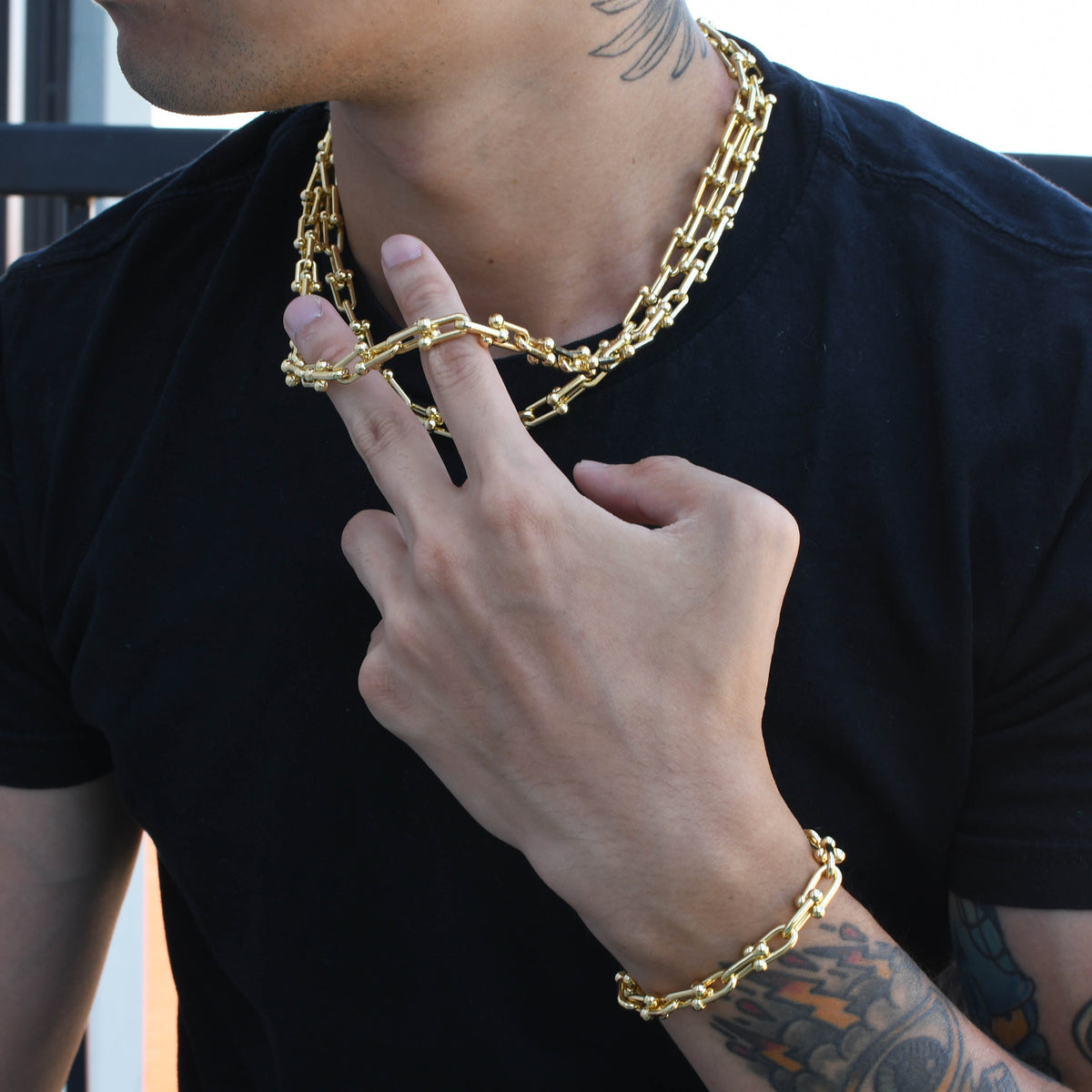 LUXE Paperclip Chain/Bracelet Bundle in 18k Gold - The Jewelry Plug