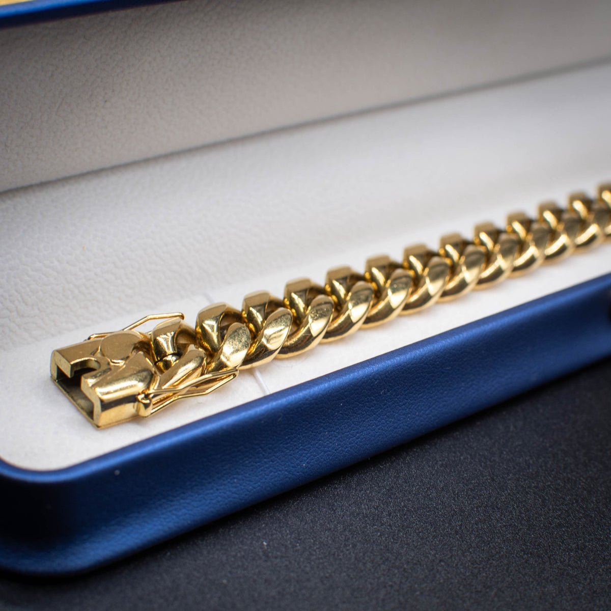 18k Gold Miami Cuban Link Bracelet in 14mm - The Jewelry Plug