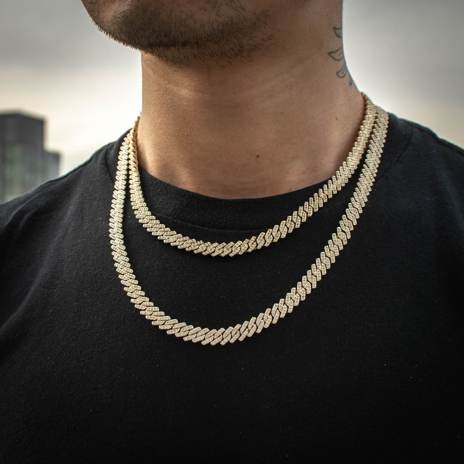 Cuban Link Diamond Chains 8mm Diamond Straight Edge Cuban