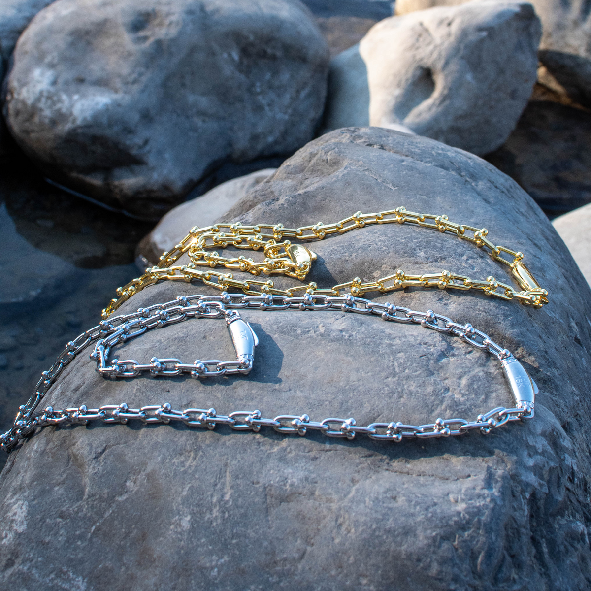 LUXE Paperclip Chain in Yellow/White Gold (10mm) - The Jewelry Plug