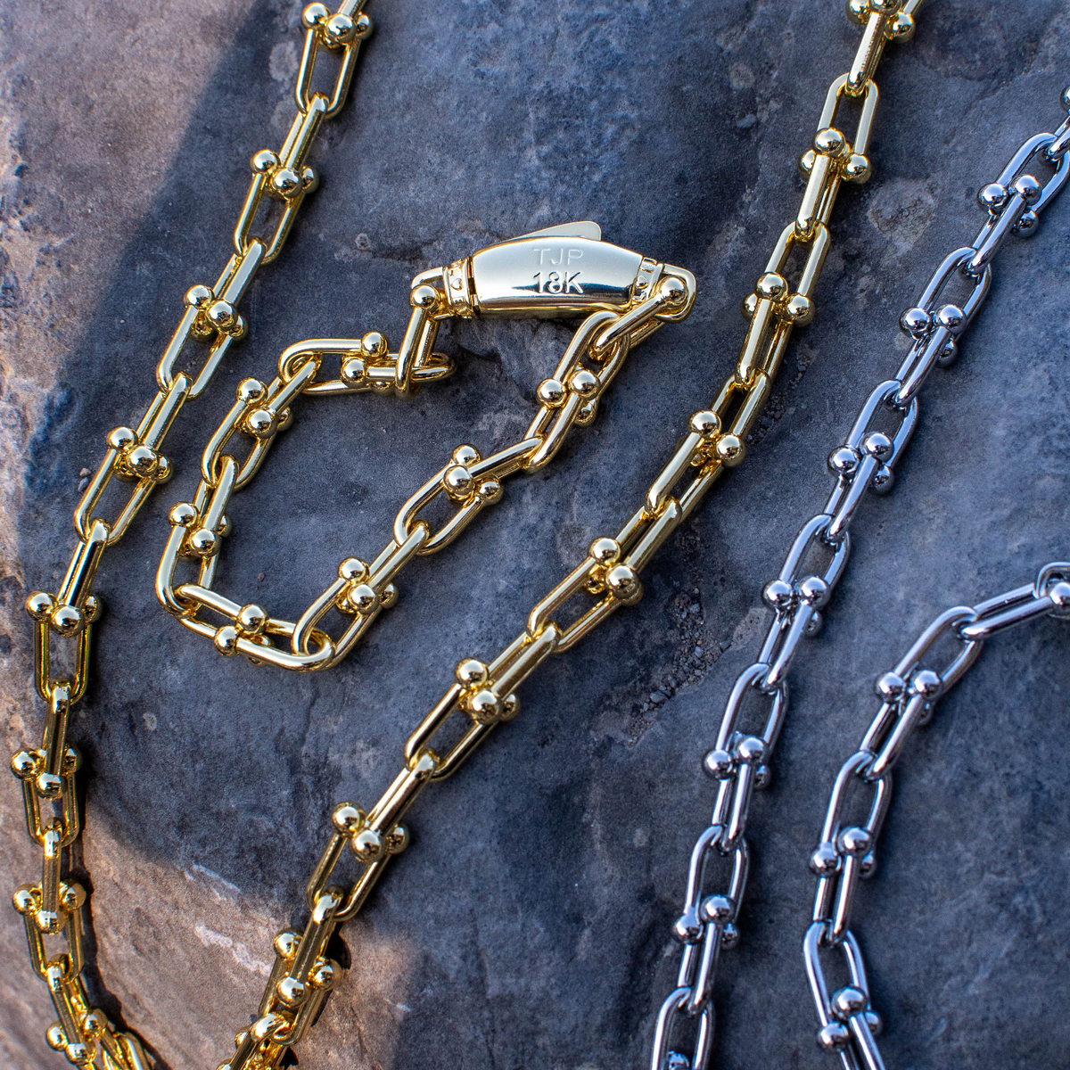 LUXE Paperclip Chain in Yellow/White Gold (10mm) - The Jewelry Plug