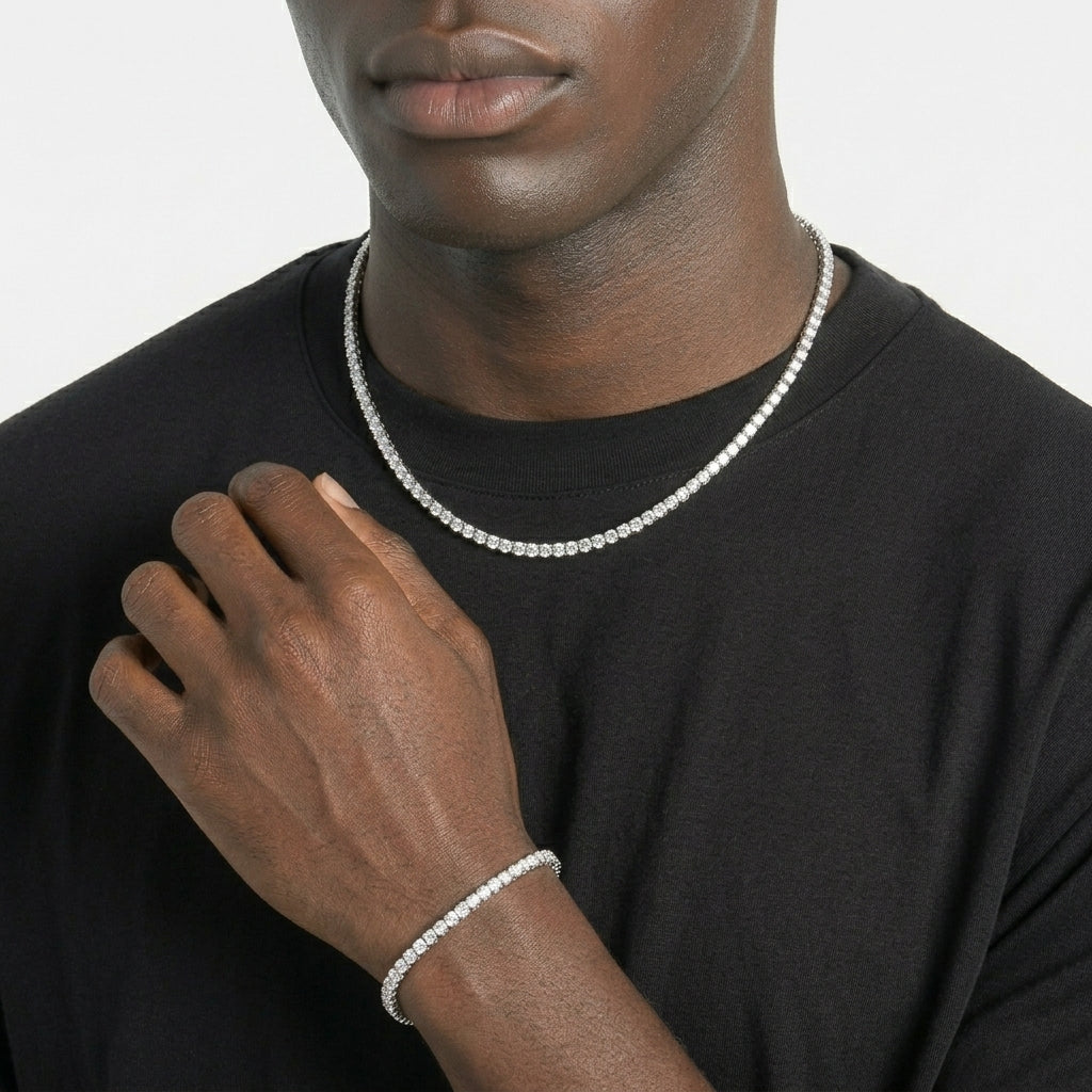 Diamond Tennis Chain + Bracelet Bundle - The Jewelry Plug