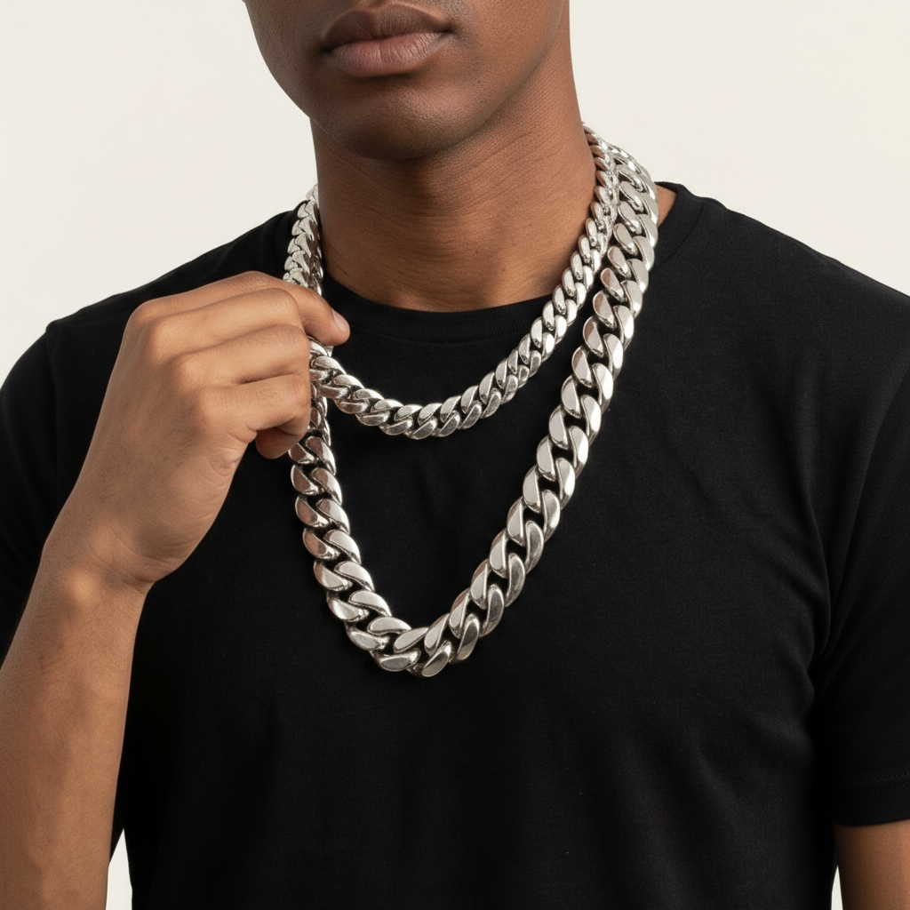 Handmade Miami Cuban Tight Link Chain in White Gold 14mm 22mm – The ...