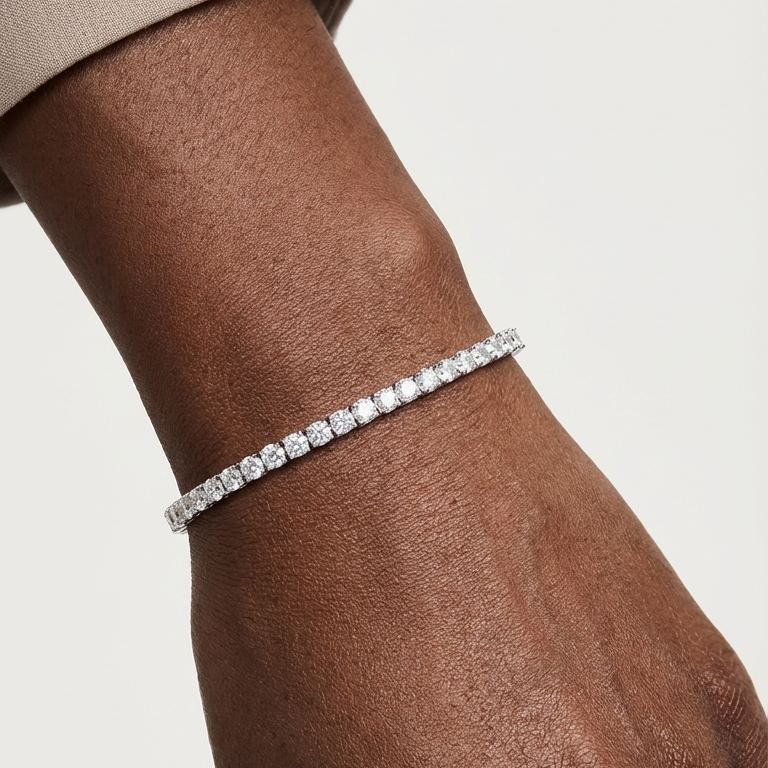 Moissanite Diamond Tennis Bracelet in White Gold - The Jewelry Plug
