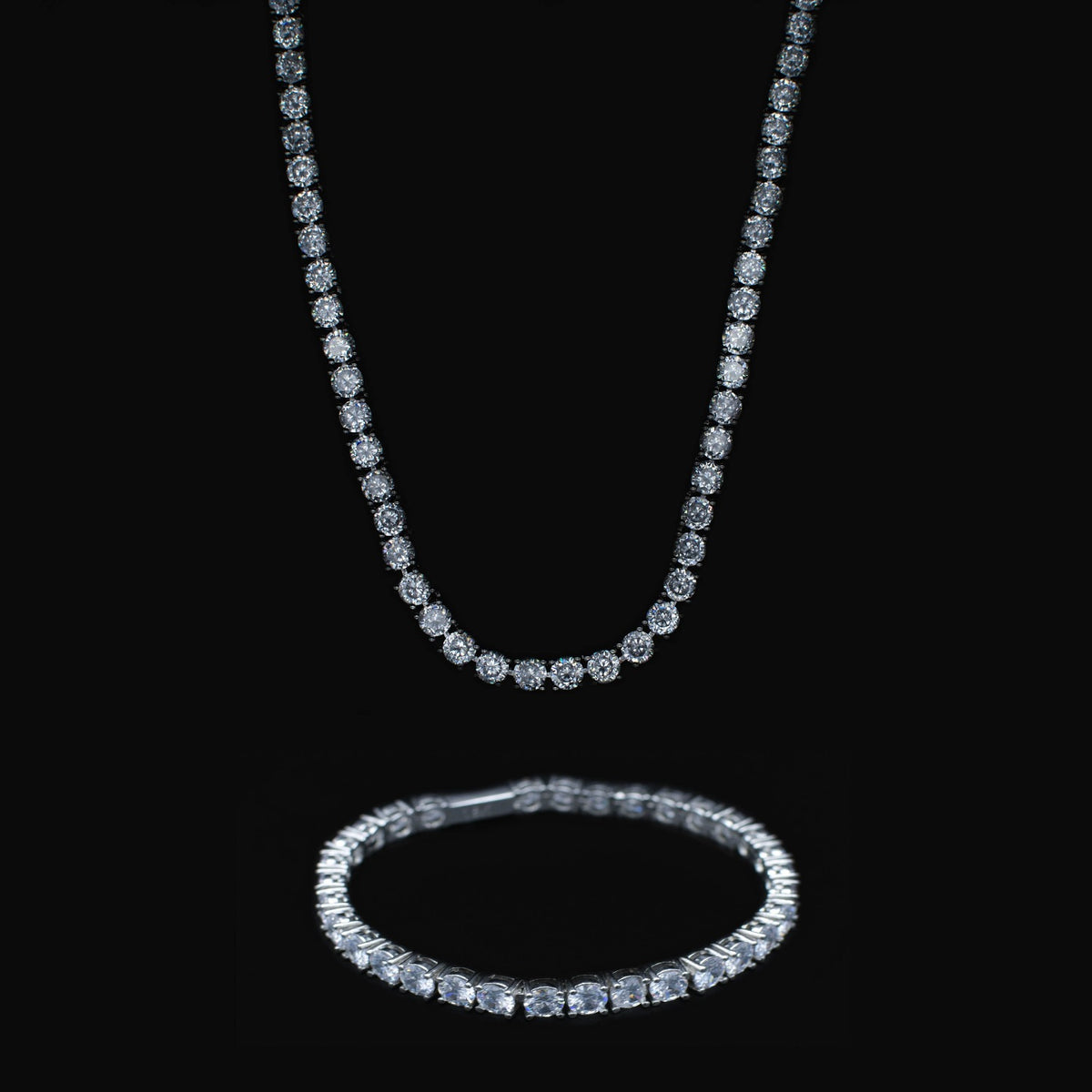 Diamond Tennis Chain + Bracelet Bundle - The Jewelry Plug