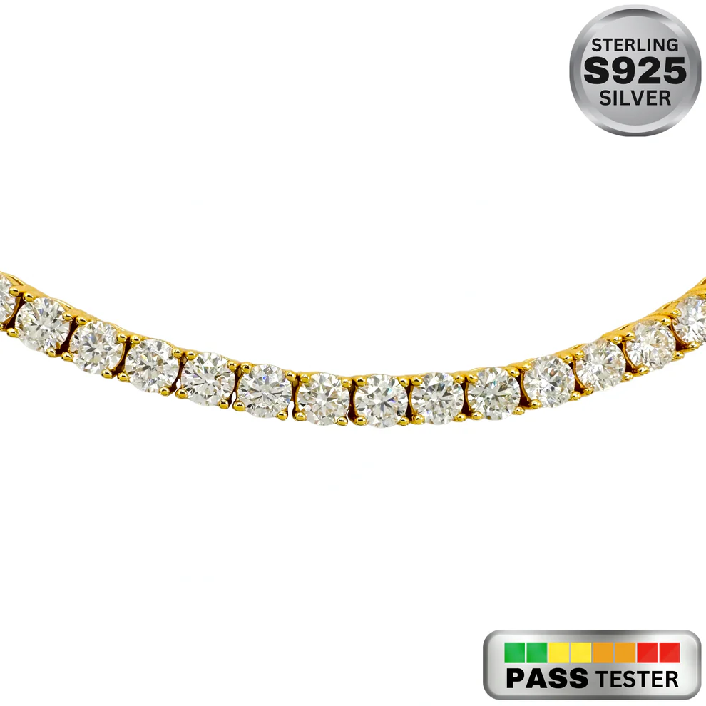Moissanite Diamond Tennis Bracelet in Yellow Gold - The Jewelry Plug