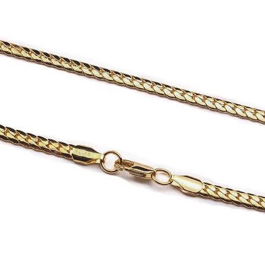 18k Yellow Gold Cuban Curb Link Necklace Chain - The Jewelry Plug