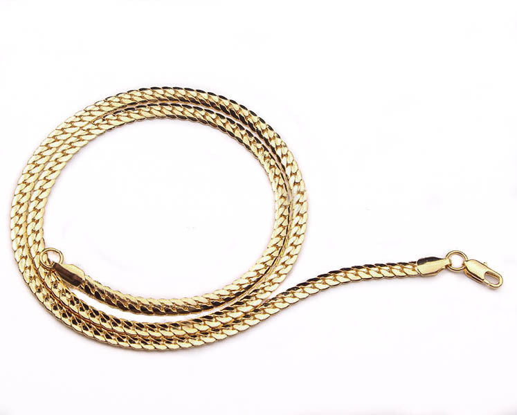 18k Yellow Gold Cuban Curb Link Necklace Chain - The Jewelry Plug