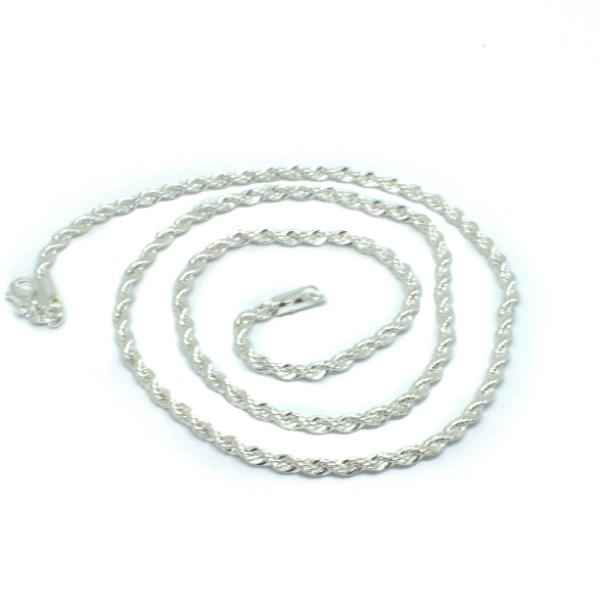 Sterling Silver Textured Rope Chain - The Jewelry Plug