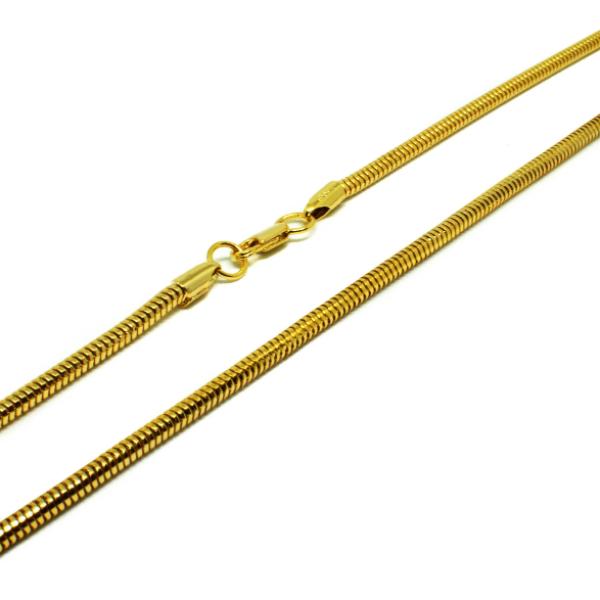 18k Yellow Gold Rounded Thick Snake Chain - The Jewelry Plug