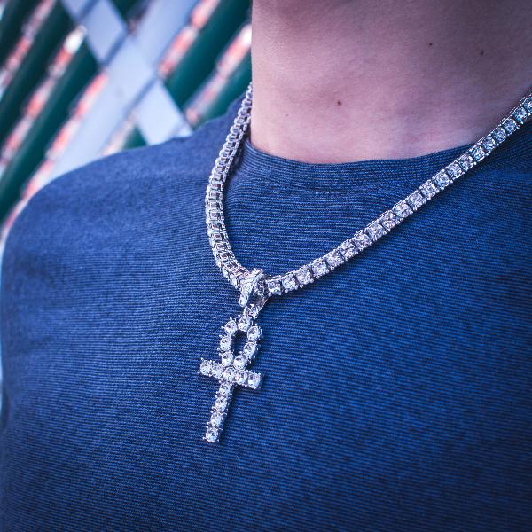 Diamond cross 2024 tennis necklace