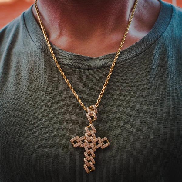 Cuban link deals cross necklace