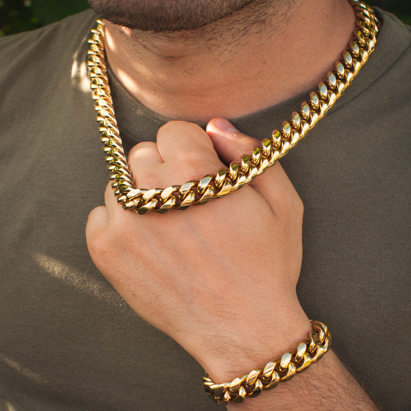 Miami Cuban Link Chain + Bracelet Bundle - The Jewelry Plug