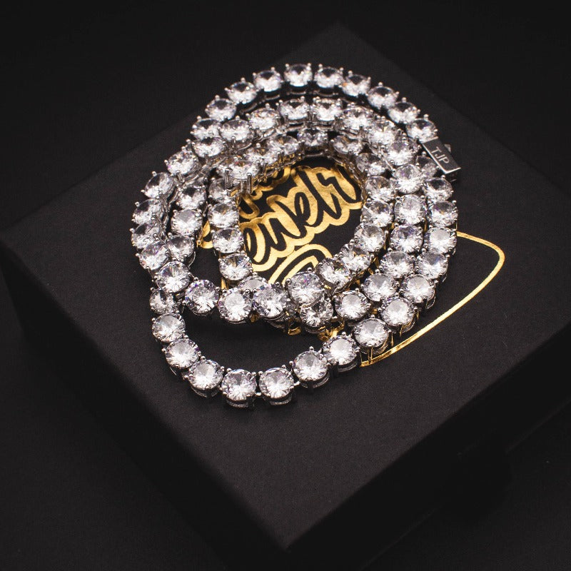 White Gold Diamond Tennis Chain - The Jewelry Plug