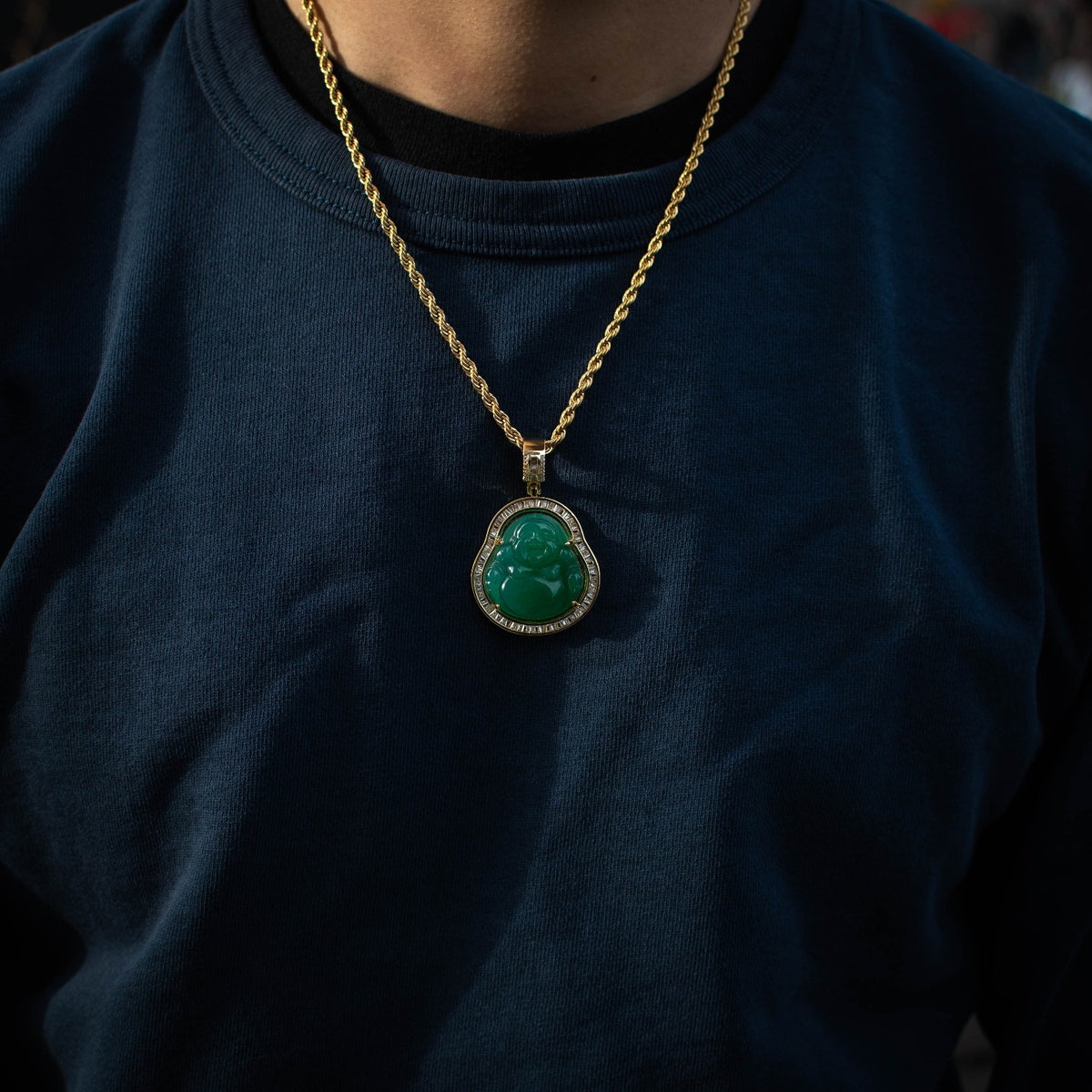 Diamond Jade Buddha Necklace - The Jewelry Plug