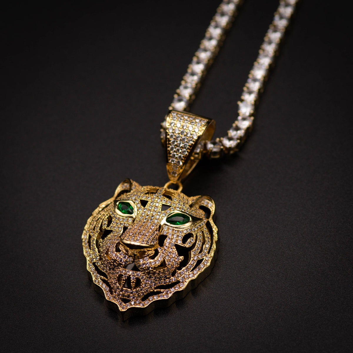 Emerald Tiger Necklace - The Jewelry Plug