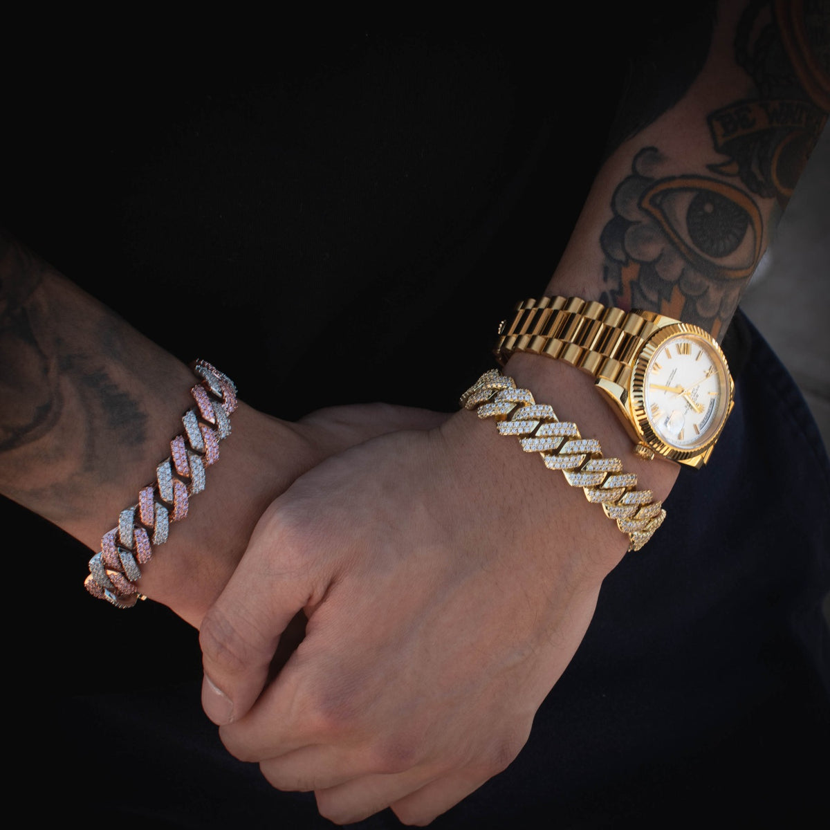 Diamond Straight Edge Cuban Link Bracelet in 18k Yellow Gold - The Jewelry Plug