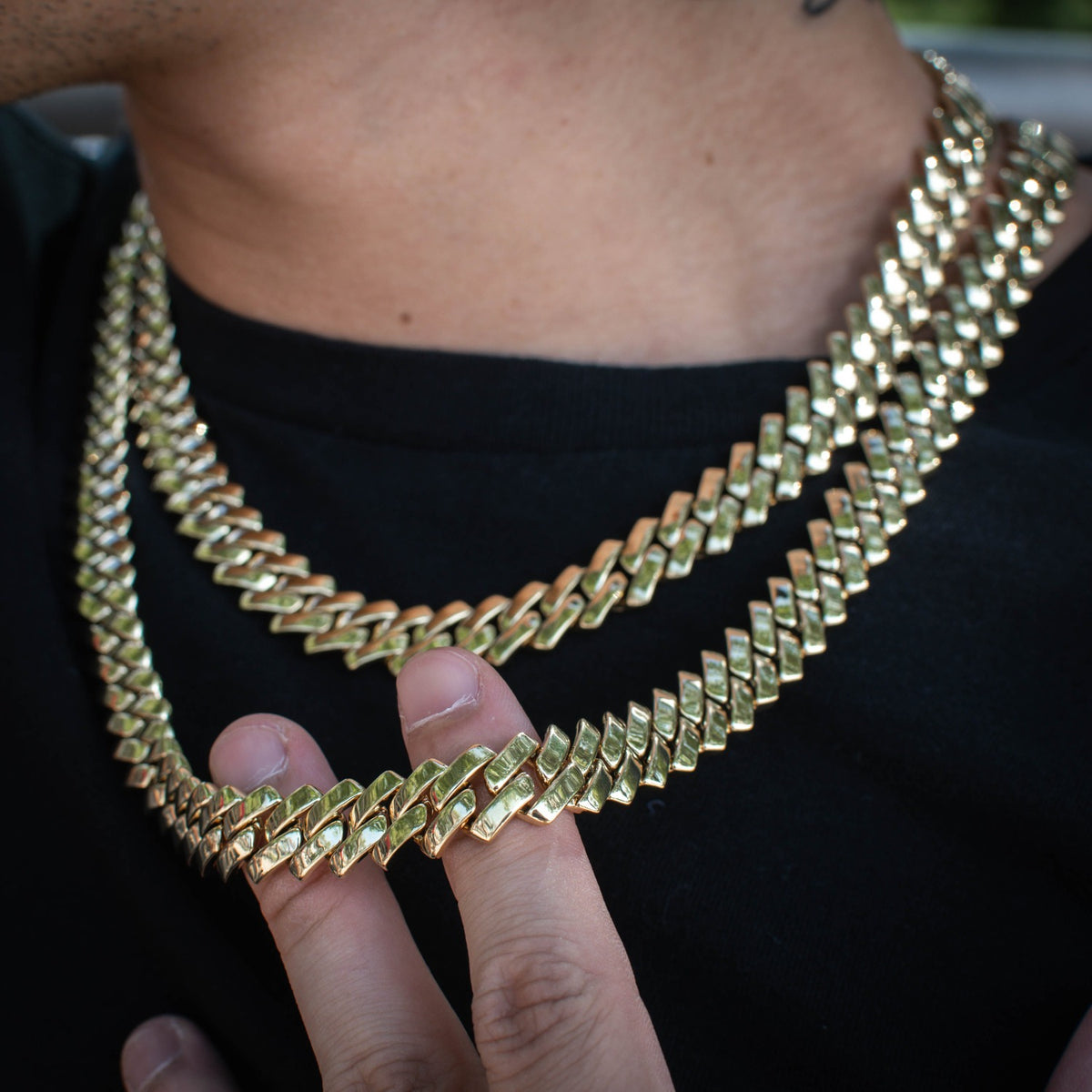 Miami Straight Edge Cuban Link Chain in 18k Yellow Gold - The Jewelry Plug