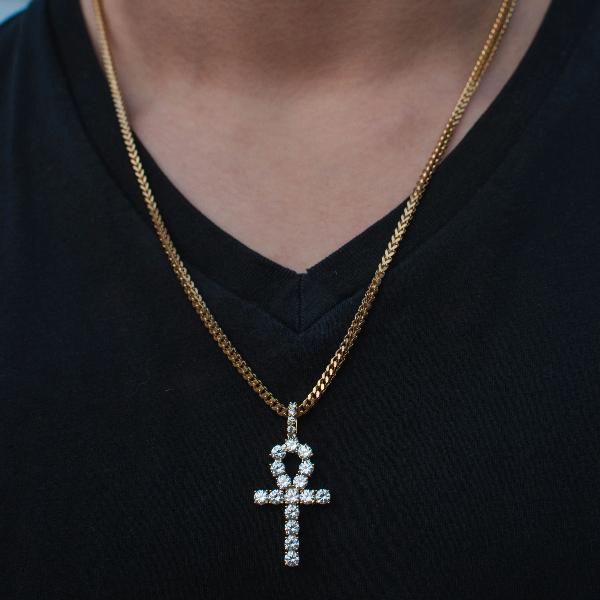 18k Gold Diamond Ankh Pendant Necklace - The Jewelry Plug