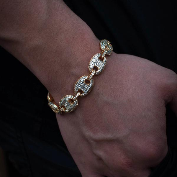 18k Yellow Gold Diamond Gucci Mariner Link Bracelet - The Jewelry Plug