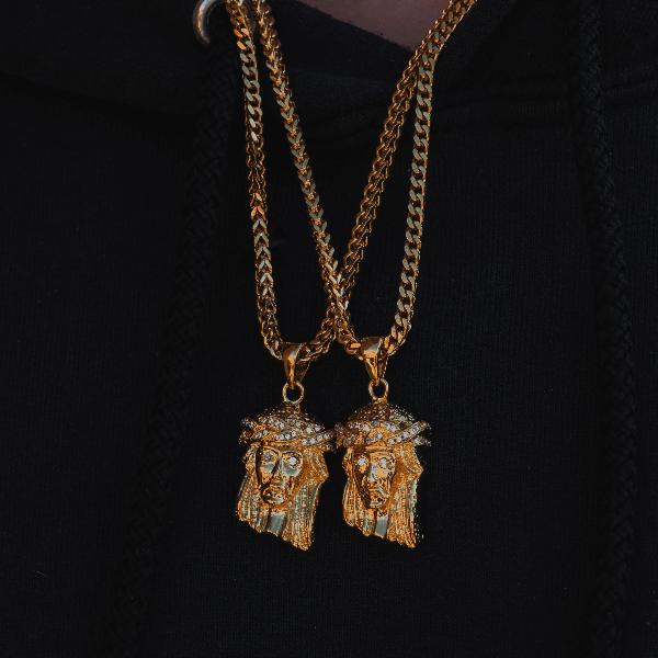 Micro jesus piece on sale necklace