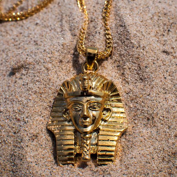 18k Yellow Gold Pharaoh Egyptian Franco Chain Necklace - The Jewelry Plug