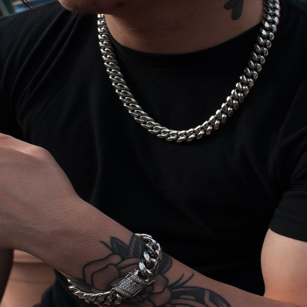 Miami Cuban Link Chain + Bracelet Bundle - The Jewelry Plug