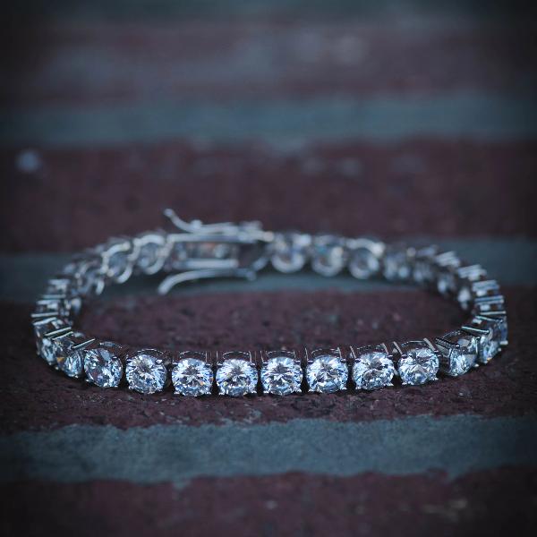 18k White Gold Iced Out Diamond Tennis Bracelet - The Jewelry Plug